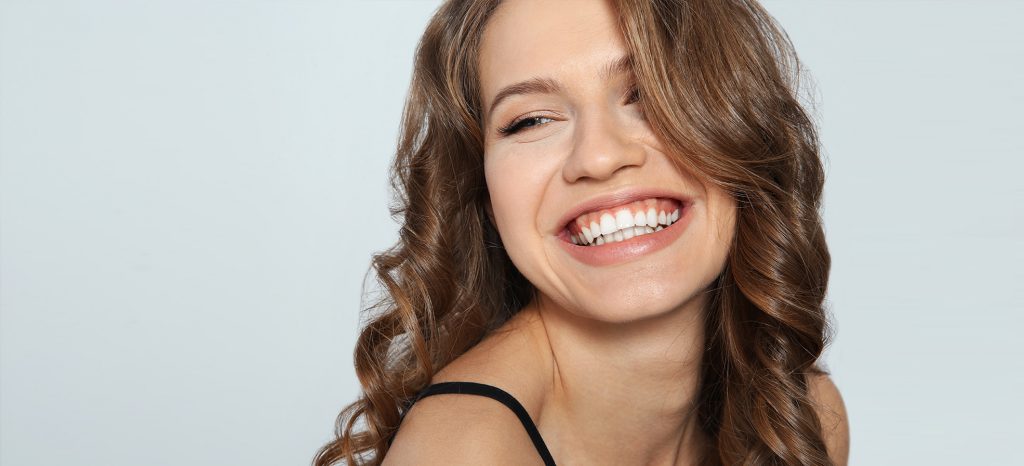 Closeup on a smiling woman