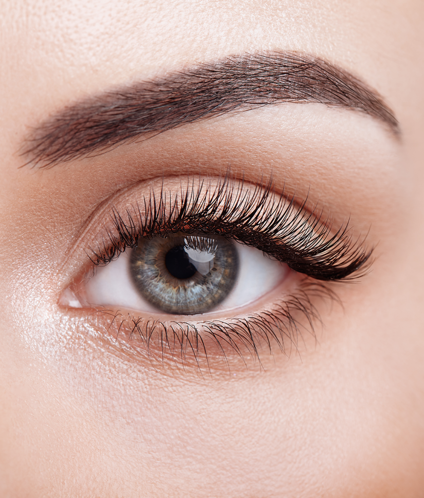 Close-up on a woman's eye and lashes